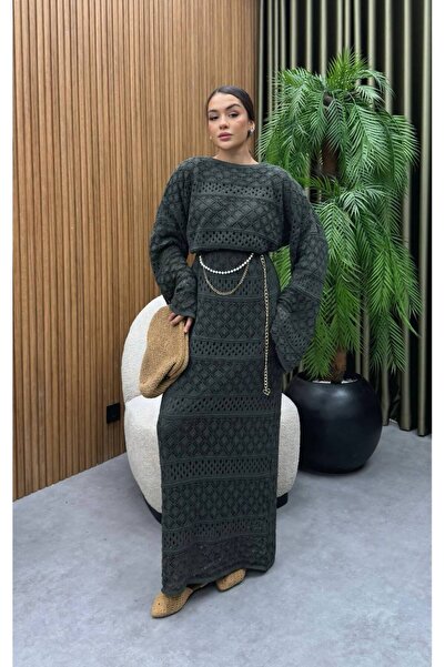 Molly Nelly Γυναικείο φόρεμα με λεπτομέρεια μακριά διχτυωτό τούλι με επένδυση