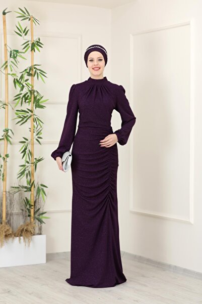 SUBU TASARIM Dream Evening Dress Plum Tbsesm16