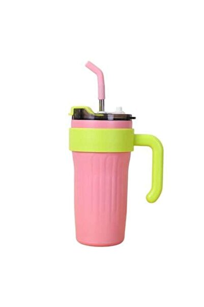 Mixbo Termos 2 in 1 Mixbo, cu Pai si Maner, Roz/Verde, Otel Inoxidabil, 860 ml