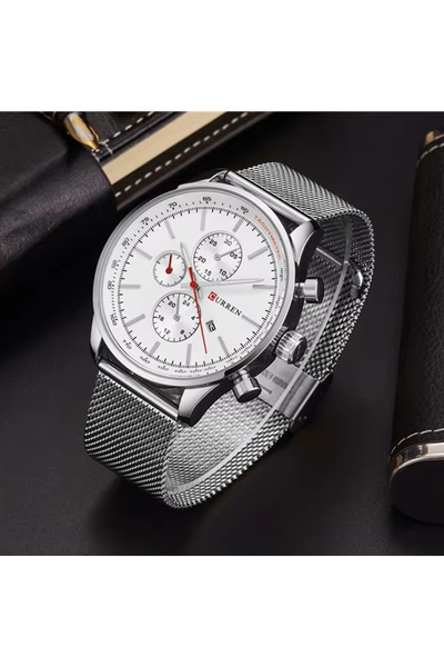 Curren Men's Chronograph Mesh Stainless Steel Watch 8227