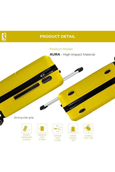 EAGLE EXPRESS AURA ABS HARD TROLLEY 20,24,28 inch 3 Piece Set YELLOW