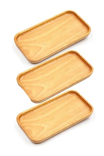 ELEGANT HOME 3-Piece Rectangular Wooden Serving Tray