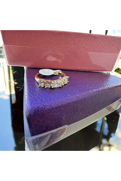 İNN JEWELLERY Steel Ring Tarnish-Free Antiallergic Five-Stone Figured (2 Years Importer Guaranteed)