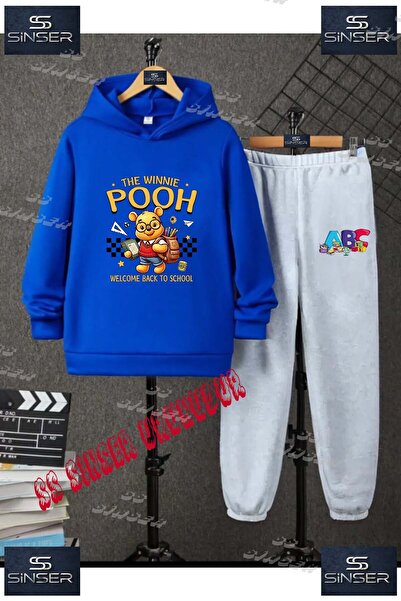 SS SİNSER Детски унисекс комплект с качулка и специален принт „POOH BEAR STAR...