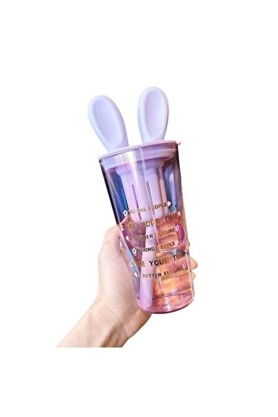 Mixbo Cana cu Pai, Sticla Mixbo, Model Urechi Iepuras, Mov, 500 ml