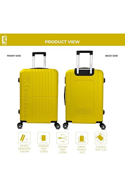 EAGLE EXPRESS AURA ABS HARD TROLLEY 20,24,28 inch 3 Piece Set YELLOW