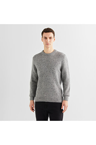 Gant Erkek Gri Regular Fit Bisiklet Yaka Kazak