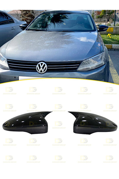 DG Power VW Jetta MK6 2012 - 2018 Uyumlu Batman Yarasa Ayna Kapağı Parlak Siy...