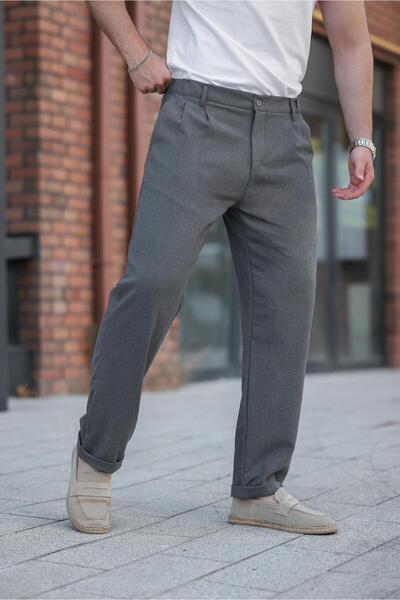 Madmext Anthracite Relaxed Fit Men's Fabric Trousers E6577