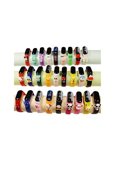 Mixbo - Children's Watch, Adjustable Silicone Strap, Integrated Battery, Digital Dial, Red, Spider,