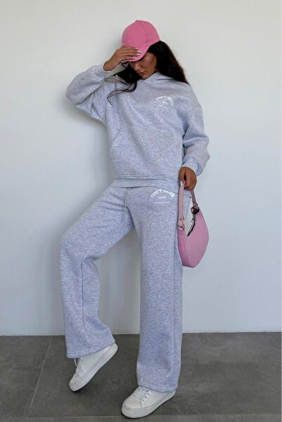 Madmext Karmelanj Hooded Printed Women's Tracksuit Set Mg2524