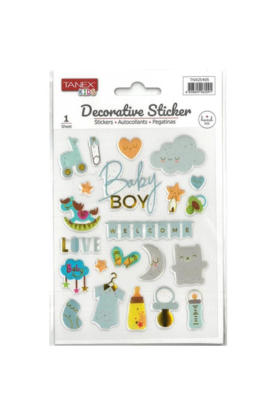 Tanex KIDS TNX-25405 DEKORATİF ETİKETLER - PUFFY BABY ERKEK SERİSİ STICKER - ...
