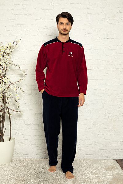 BRAXELL Nisanca Winter Men's Fleece Pajama Set