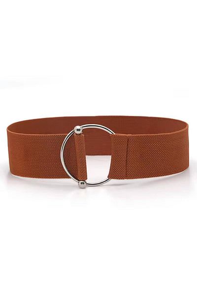 Descoin Elastic Women's Belt with Ring Buckle, Jacket Belt,