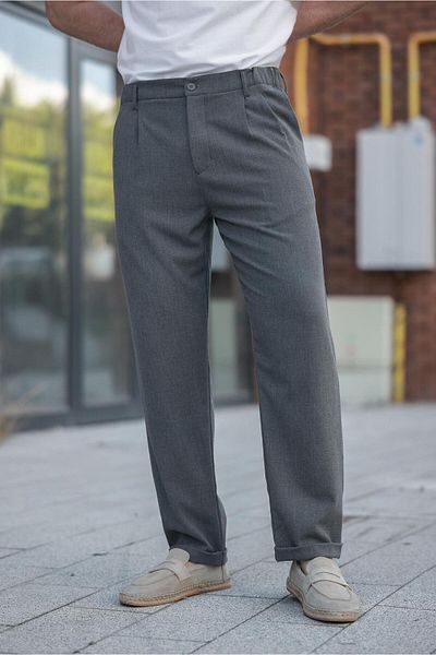 Madmext Anthracite Relaxed Fit Men's Fabric Trousers E6577