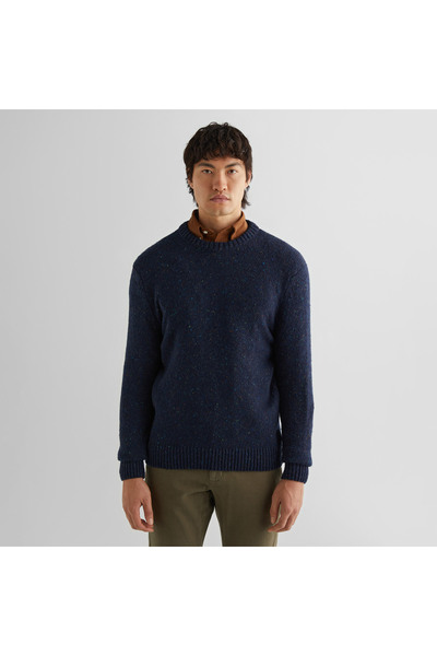 Gant Erkek Lacivert Regular Fit Bisiklet Yaka Kazak