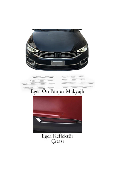 ueskrom Egea Uyumlu Krom Ön Panjur Ve Reflektör Çıtası Set 2020 Üzeri Uyumlu ...