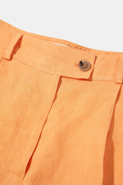 W Collection Light Orange Linen Viscose Shorts