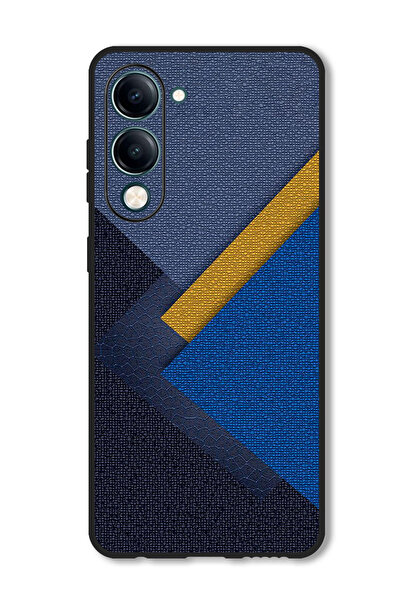 Theodor جراب متوافق مع هاتف Vivo Y29s، غطاء حماية مقاوم للصدمات ومتين، مثلثات من الجلد، ظلال منقوشة