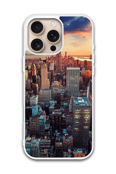Theodor غطاء حماية لهاتف أبل آيفون 16 برو، مدينة نيويورك (مصد أبيض)