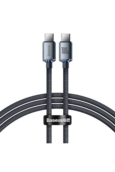 Baseus Cablu Incarcare Baseus, Crystal Shine Series CAJY000601, USB Type-C to USB Type-C, 1.2m, 100W, Black