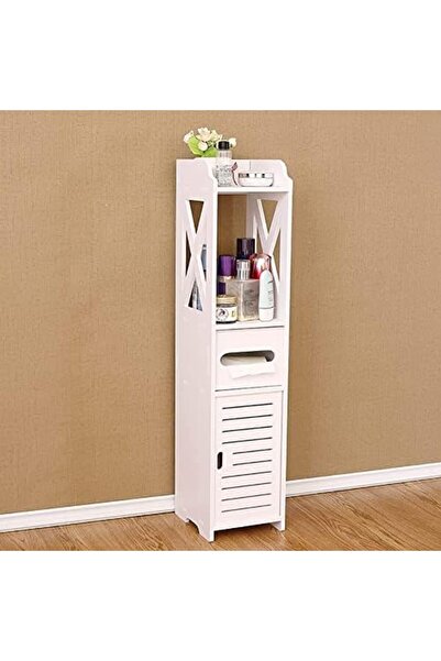 genric خزانة تخزين الحمام FFD، رف زاوية المرحاض، حامل أرضي، رف مع باب، منظم الحمام