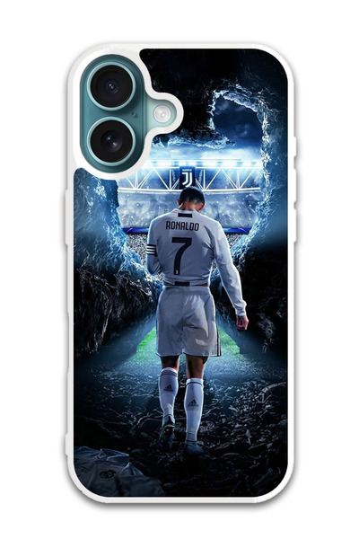 Theodor غطاء حماية لهاتف أبل آيفون 16 رونالدو (3) (مصد أبيض)