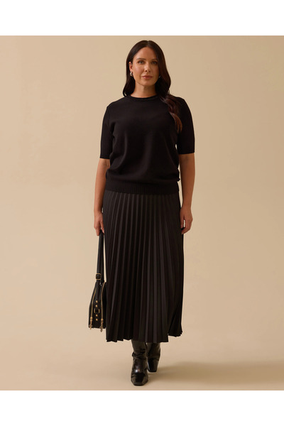 Gala-Xi Plus Size Short Sleeve Basic Knitwear Blouse