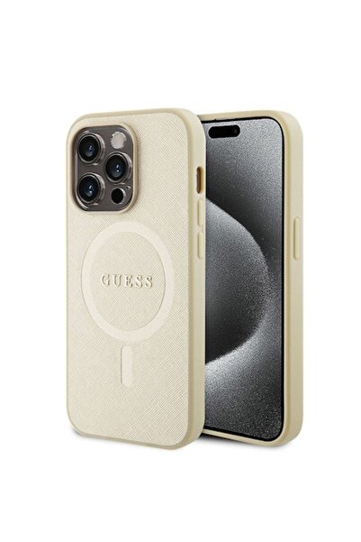 Guess Husa pentru iPhone 15 Pro, U34, Piele ecologica, Gold