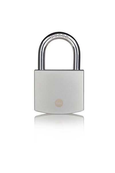 SDX Market Yale brass padlock, 40 mm body, satin chrome, 3 keys, high protect...