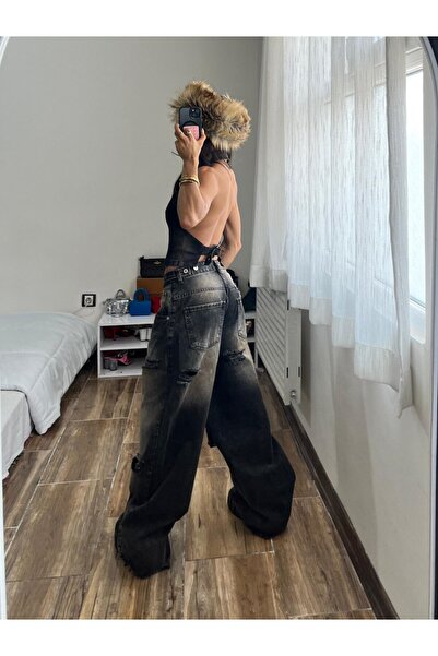 Alien 1979 SIYAH YIRTMAÇLI PANTALON TİNTLİ KEMER KUŞAKLI