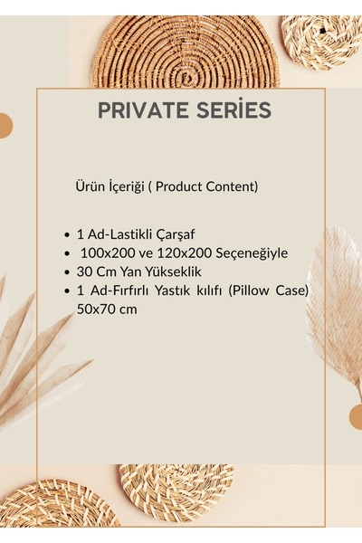 Violacasa Single Ruffle Fitted Sheet Set Private (100X200 and 120X200)