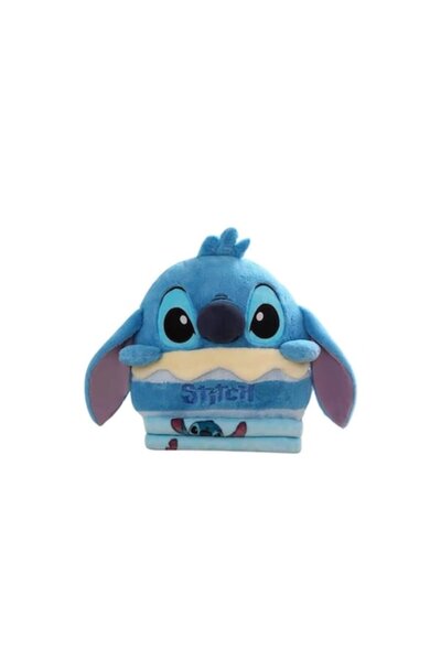 OEM Plush toy and blanket set, Stitch, blue, 47 cm x 45 cm