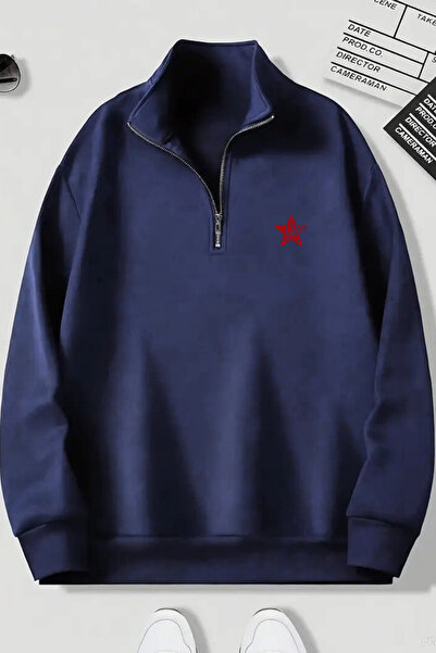 CLAYES Set de hanorace cu fermoar Dikyaka 3'lu - Imprimat cu STELE - Negru, Bleumarin, Gri