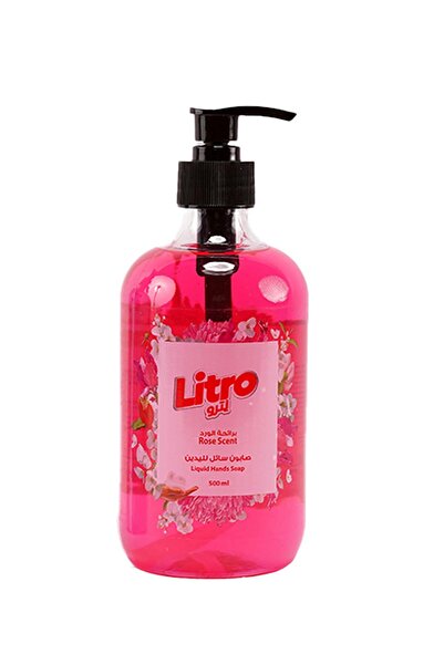 litro ليترو غسول سائل لليدين 500 مل برائحة الورد × 12 عبوة