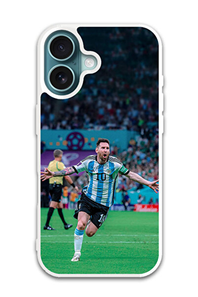 Theodor غطاء حماية لهاتف أبل آيفون 16 بلس ميسي (7) (مصد أبيض)