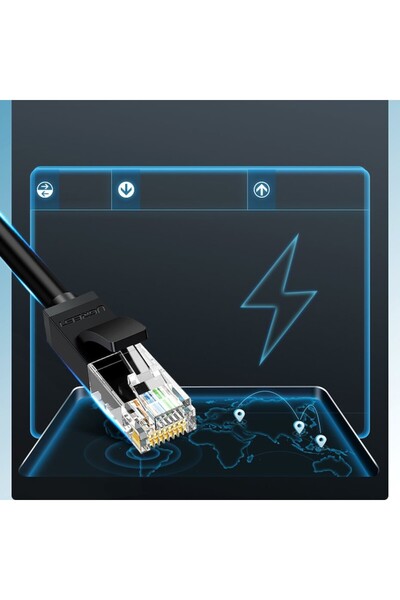 Ugreen Internet Cable RJ45 to RJ45 Cat 6, 1000Mbps Speed, Copper, 1.5m, C163, Black
