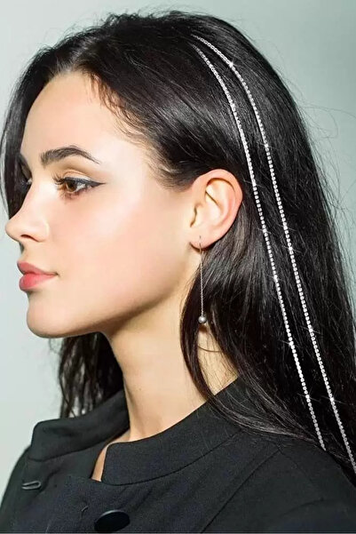 Silay mağaza قطعة شعر جانبية لامعة باللون الفضي