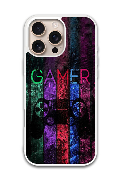 Theodor غطاء حماية لجهاز أبل آيفون 16 برو جيمر (مصد أبيض)