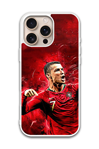 Theodor غطاء حماية لهاتف أبل آيفون 16 برو ماكس كريستيانو رونالدو (2) (مصد أبيض)