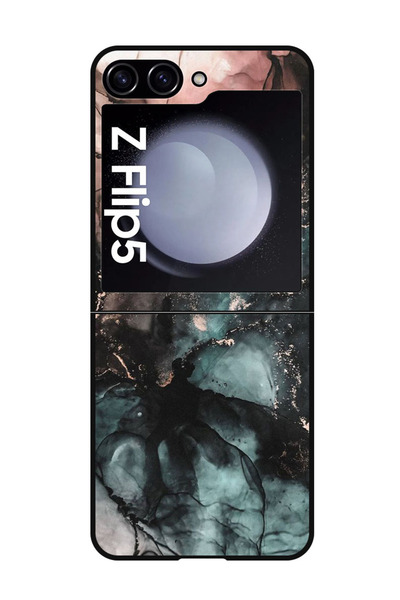 Theodor جراب واقٍ مضاد للخدش والصدمات لهاتف Samsung Galaxy Z Flip 5 بلون رخام...