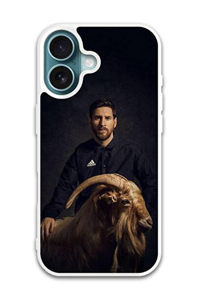 Theodor غطاء حماية لهاتف أبل آيفون 16 بلس ميسي جوت (مصد أبيض)