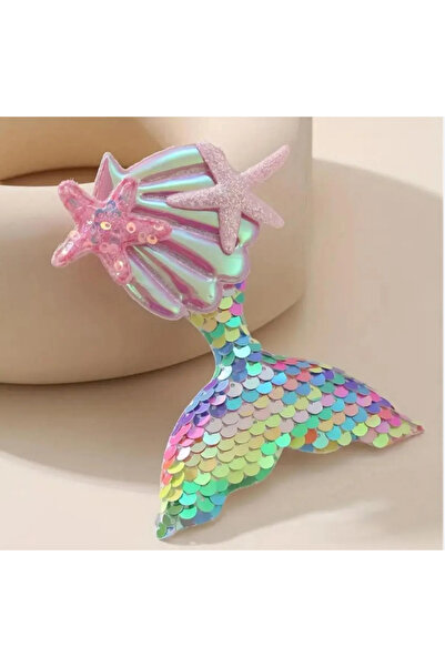 irembijuteri Trend Renkli Pullu Deniz Kızı Balık Pensli Çocuk Toka