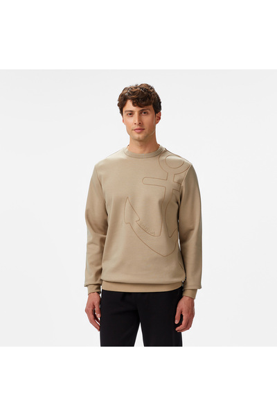 Nautica Erkek Bej Regular Fit Sweatshirt