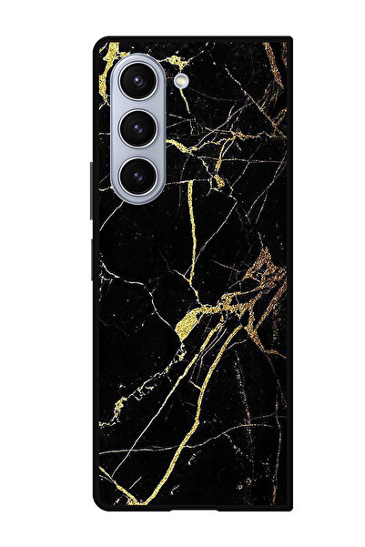 Theodor جراب واقٍ مضاد للخدش والصدمات لهاتف Samsung Galaxy Z Fold 5 بملمس رخامي