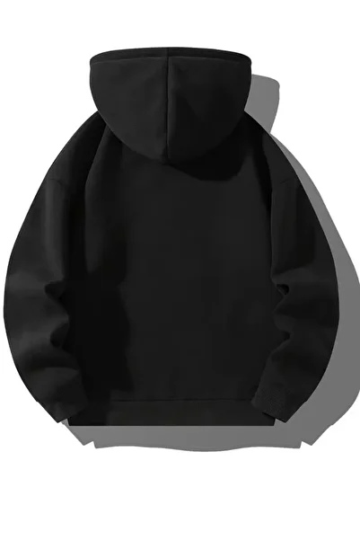 Sweetline Unisex Zippered Hooded Oversize Clayes Smile Printed Sweatshirt – Black / Navy Blue / Pink