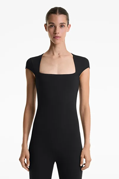 Oysho Comfortlux long square neck jumpsuit