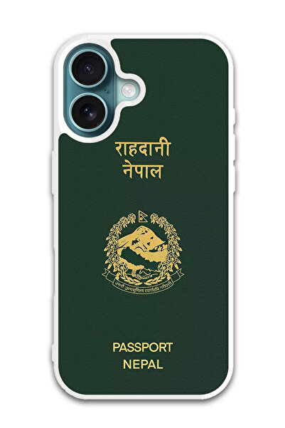 Theodor Protective Case Cover For APPLE IPHONE 16 Nepal Passport (White Bumper)
