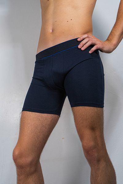LUAN Men's boxers, cotton, long leg, Navy blue