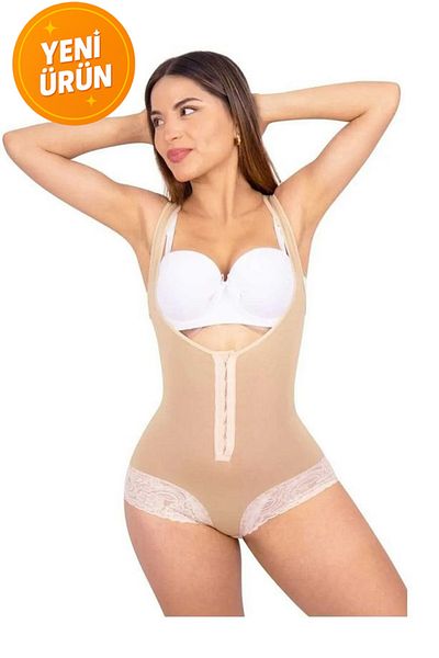 giyindegel Gathered Body with Underwire – Casual Comfort, Lace Detail, Snap Design